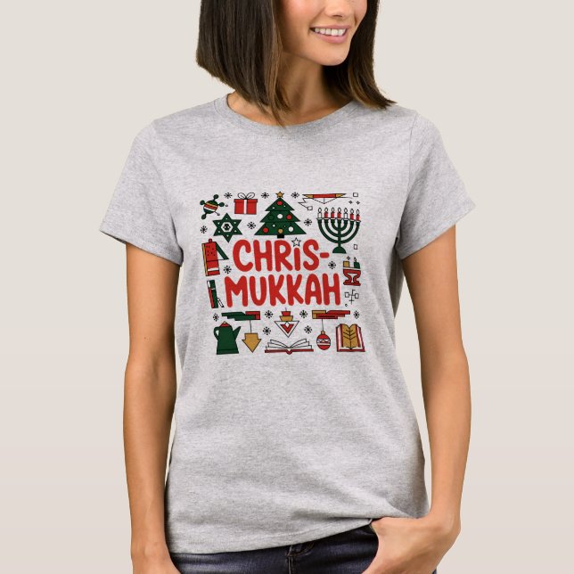 Chrismukkah Hanukkah Weihnachten Jüdisches Religiö T-Shirt (Vorderseite)