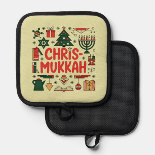 Chrismukkah Hanukkah Weihnachten Jüdisches Religiö Topflappen