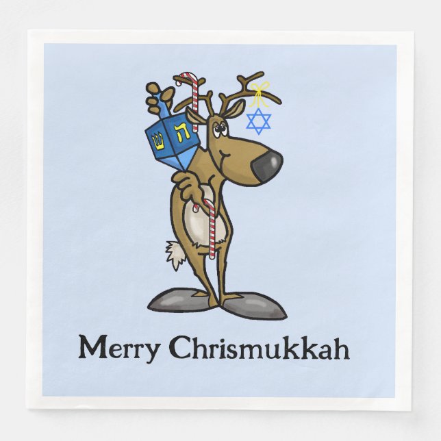 Chrismukkah Reindeer Paper Napkins Serviette (Vorderseite)