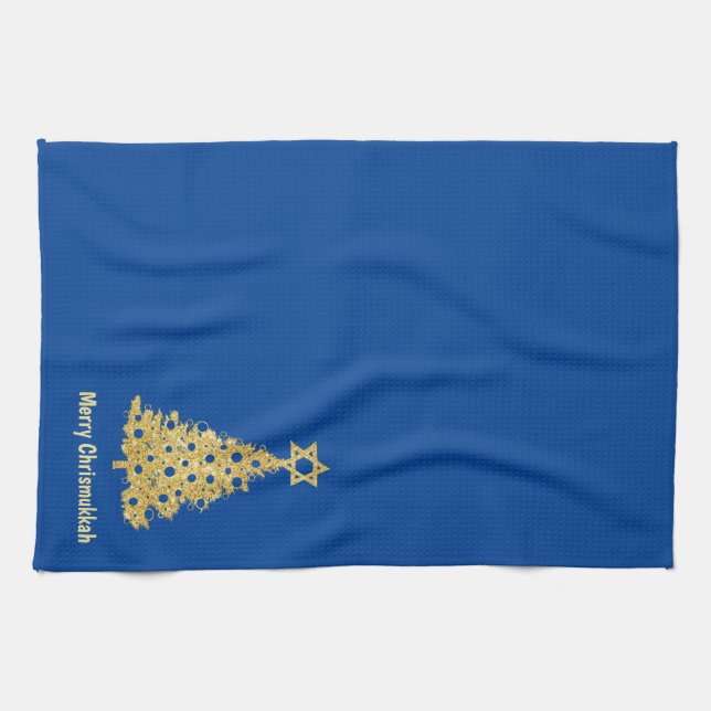 Chrismukkah Serviette de cuisine avec l'étoile d'a (Horizontal)