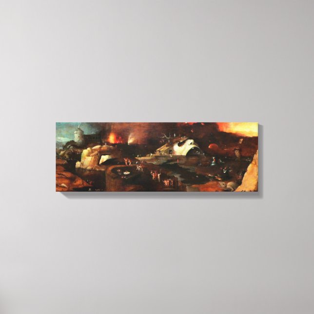 Christ Abstieg von Hieronymus Bosch in die Hölle Leinwanddruck (Vorderseite)