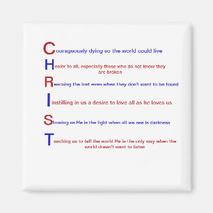 Christ acrostic Gedicht Magnet