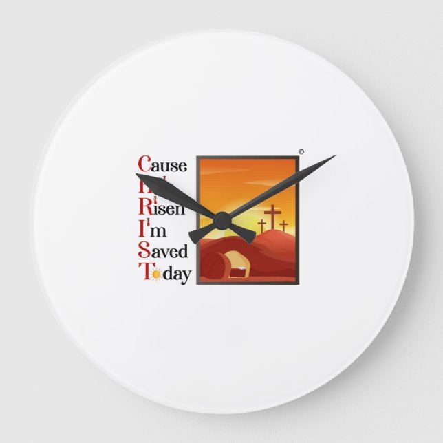 Christ Akronym Clock Große Wanduhr (Vorderseite)