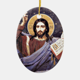 Christ Almighty, Viktor Vasnetsov Gemälde Keramikornament