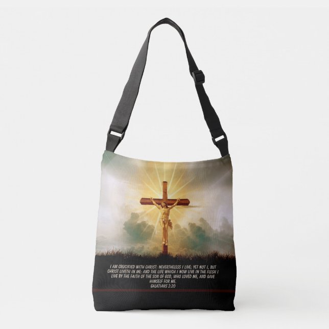 CHRIST AM KREUZ TRAGETASCHEN MIT LANGEN TRÄGERN (Vorderseite)