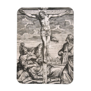 Christ am Kreuz von Agostino Carracci Magnet