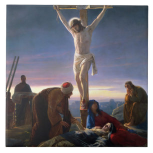 Christ am Kreuz von Carl Bloch, Religiös Fliese