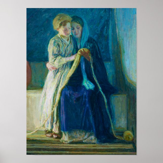 Christ and His Mother Studying the Scriptures Poster (Vorne)