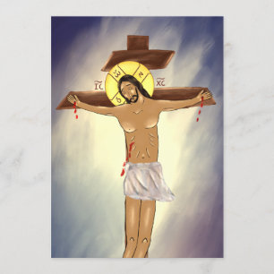 Christ auf der Kreuzpapier-Symbolkarte Dankeskarte