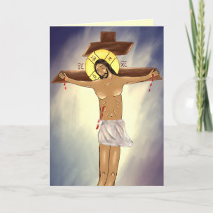 Christ auf der Kreuzung Dankeskarte