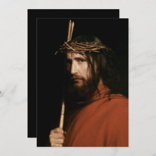 Christ avec Thorns. Carte religieuse de Pâques aux