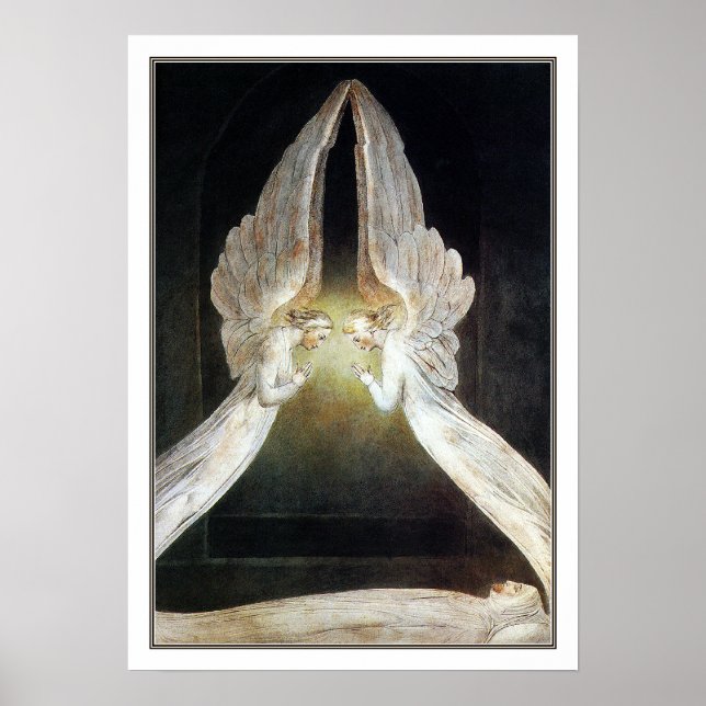 Christ Bewacht von Angels von William Blake Poster (Vorne)