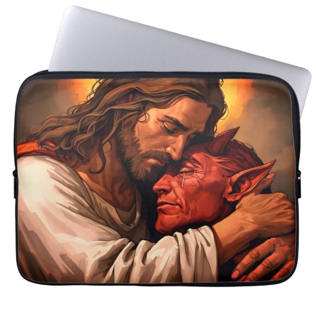 Christ Comforting Lucifer Laptop Case (Vorderseite)