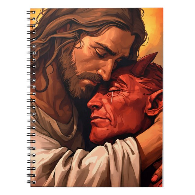 Christ Comforting Lucifer-Notebook Notizblock (Vorderseite)