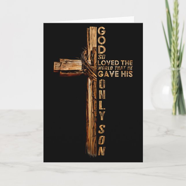 Christ Cross Christlich Johannes 3 16 Gott hat die Karte (Vorderseite)