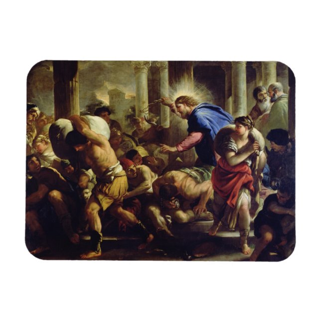 Christ, der die Händler aus dem Tempel treibt Magnet (Horizontal)