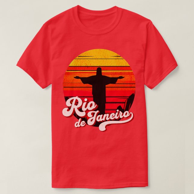 Christ der Erlöser Rio de Janeiro Circle Design T-Shirt (Design vorne)