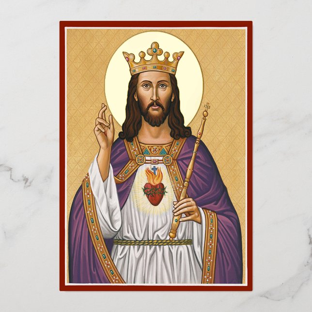Christ der König Folien Feiertagskarte (Vorderseite)