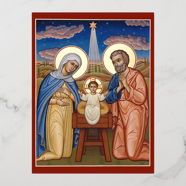 Christ der Neudämmerung Folien Feiertagspostkarte (Vorderseite)