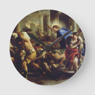 Christ Driving the Merchants from the Temple Runde Wanduhr