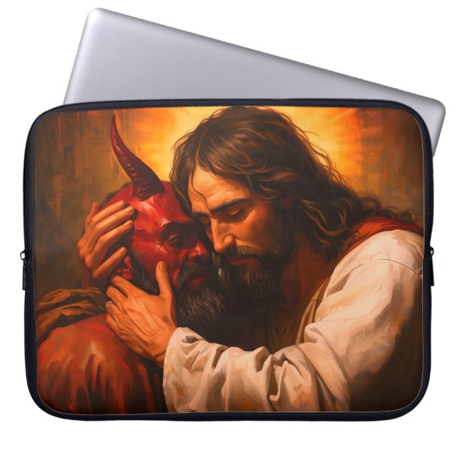 Christ Embracing Lucifer Laptopschutzhülle (Vorderseite)