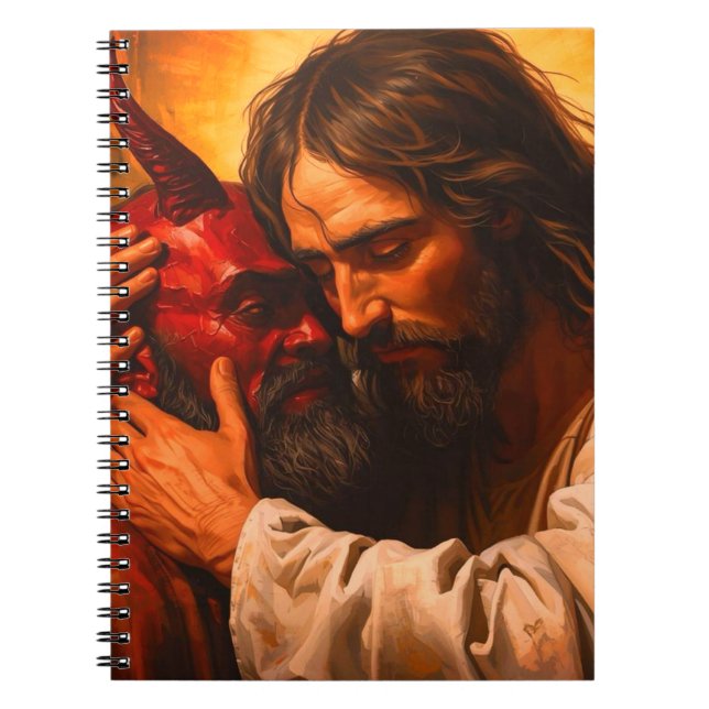 Christ Embracing Lucifer-Notebook Notizblock (Vorderseite)