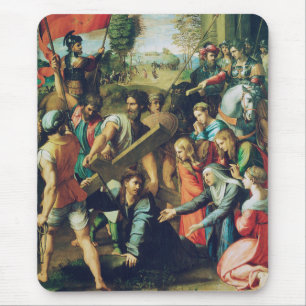 Christ Falling on the way to Calvary Mousepad