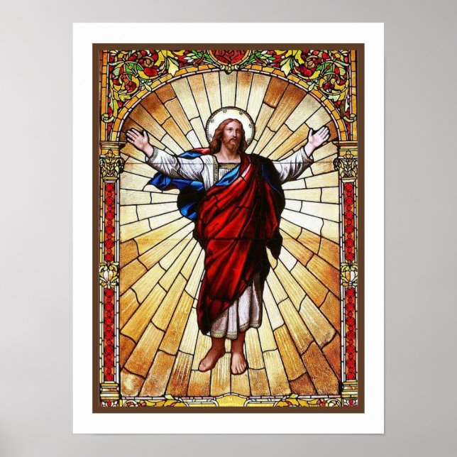 CHRIST-Fenster aus festem Glas Poster (Vorne)