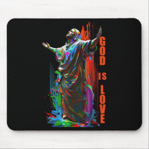 Christ God is Liebe Graffiti Design for Christlich Mousepad