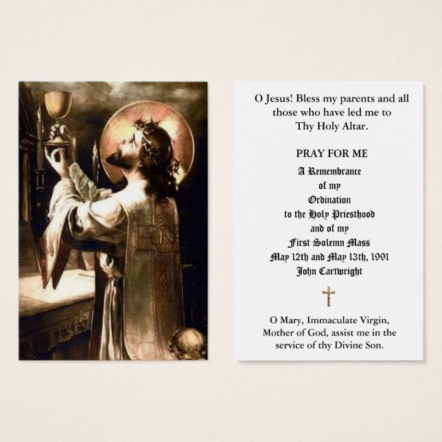 CHRIST HOCHPRIEST ALTAR ORDINIERUNG HOLY CARDS (Vorne & Hinten)