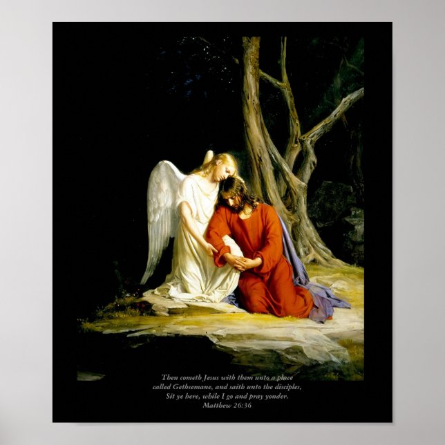 Christ in Gethsemane Bloch Fine Art Canvas Print Poster (Vorne)