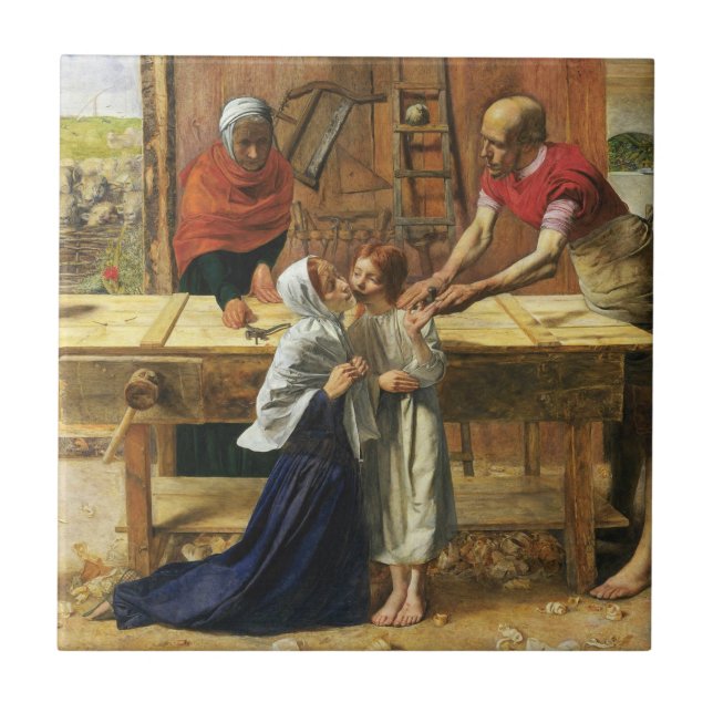 Christ in Joseph's Carpentry Shop Fliese (Vorderseite)