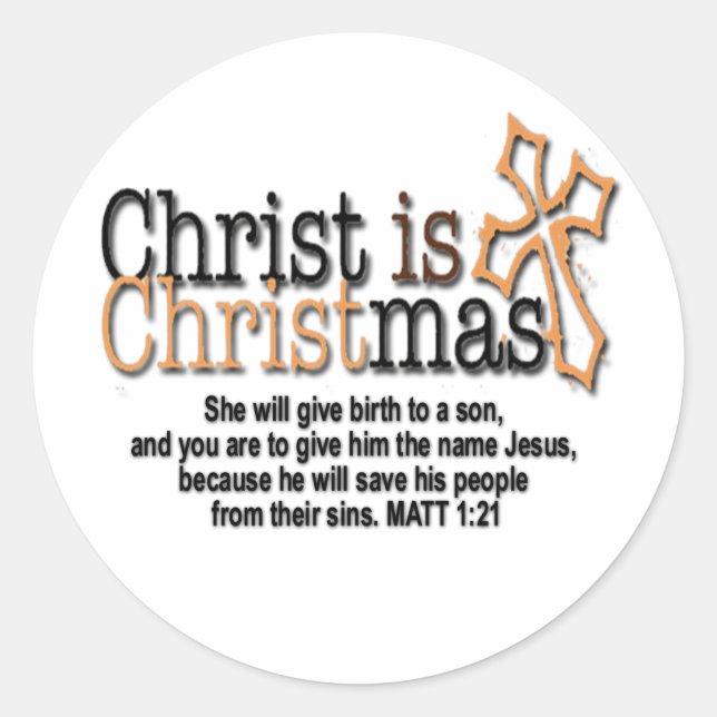 CHRIST IS CHRISTMAS RUNDER AUFKLEBER (Vorderseite)