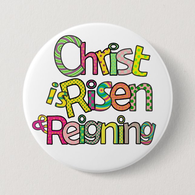 Christ is Risen & Reigning I Colossal 3x3 Button (Vorderseite)