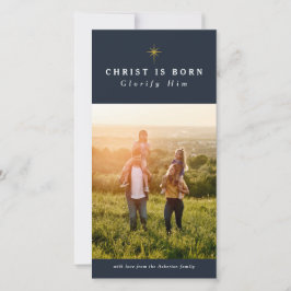 Christ ist geborene Weihnachtsfotokarte Feiertagskarte