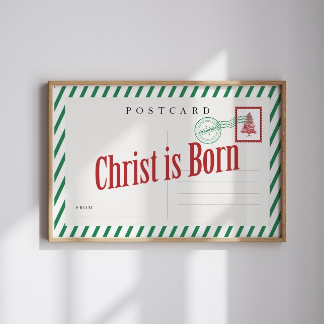 Christ ist Geborenes Weihnachts-Postkarten-Poster Poster (Von Creator hochgeladen)