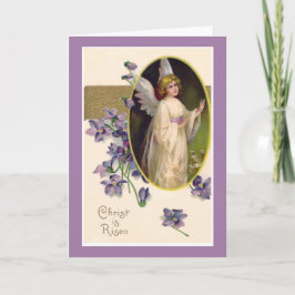 Christ ist Risen Angel Violets Vintag Feiertagskarte