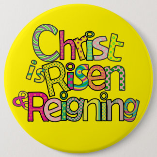 Christ ist Risen Eng I 6x6 w/Easel Back Button
