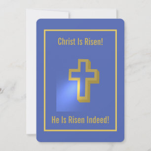 Christ ist Risen Gold Religious Cross Iris Oster Feiertagskarte