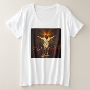 Christ ist Risen Plus Größe Frauenhemd Große Größe T-Shirt
