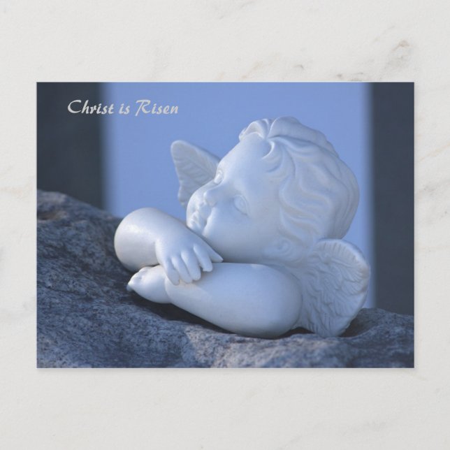 Christ ist Risen Sweet Engel figurine CC0114 Oster Postkarte (Vorderseite)