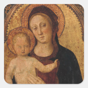 Christ Kind in Arch mit Mutter Quadratischer Aufkleber