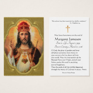 Christ King Katholic Beerdigung Gedenkkarte