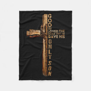 Christ Kreuz Christlich Johannes 3 16 Gott hat so Fleecedecke