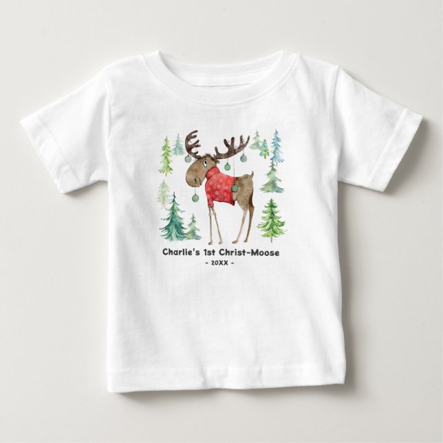 Christ-Moose Karosserieanzug T - Shirt Baby First  (Vorderseite)