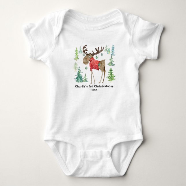 Christ-Moose Karosserieanzug T - Shirt Baby First  (Vorderseite)