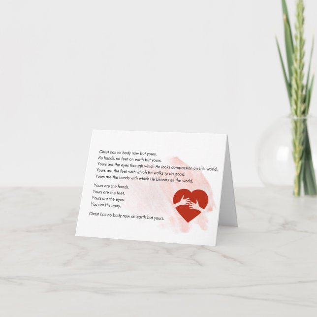 Christ n'a pas de corps maintenant, mais vos carte (Devant)