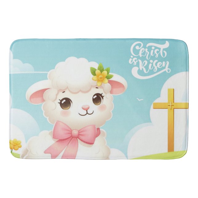 Christ/Ostern/Lamm/Kreuz Badematte (Vorderseite)