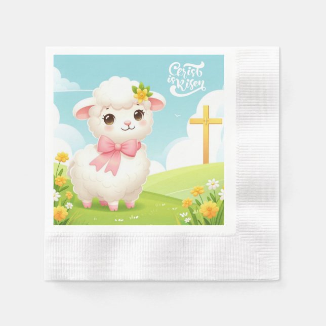 Christ/Ostern/Lamm/Kreuz Serviette (Vorderseite)