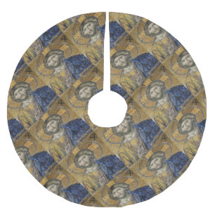 Christ Pantocrator Mosaic Iconic Religious Roman A Polyester Weihnachtsbaumdecke